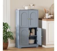 HOMCOM 110cm Kitchen Cupboard with 4 Arched Doors and 2 Adjustable Shelves
