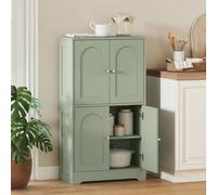 Homcom 110Cm Kitchen Cupboard With 4 Arched Doors And 2 Adjustable Shelves In Green Green