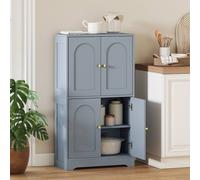 Homcom 110Cm Kitchen Cupboard With 4 Arched Doors And 2 Adjustable Shelves In Grey Grey