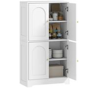 HOMCOM 110cm Kitchen Cupboard with 4 Arched Doors and 2 Adjustable Shelves | TJ Hughes