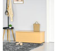 HOMCOM Storage Box Chest With Hinged Lid Burlywood Wooden Finish, Brown