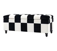 Homcom 114 X 47 X 47Cm Velvet Storage Ottoman, Button-Tufted Footstool Box In White White