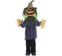HOMCOM 114cm 45" Pumpkin Outdoor Halloween Decoration, Halloween Animatronic with Sound Activated, Light Up Eyes, Music Effects Aosom UK