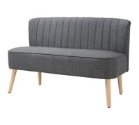 Homcom 117Cm Loveseat Sofa 2 Seater Sofa With Padded Seat, Grey
