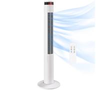 HOMCOM 117cm Oscillating Tower Fan with Remote Control, 12H Timer, 3 Speed, 4 Modes, Quiet Cooling Fans, Electric Floor Standing Fan for Home Bedroom Office, White