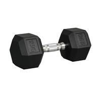HOMCOM 12.5KG/15KG/17.5KG/20KG/2x15KG/2x17.5KG/2x12.5kg/2x20kg Rubber Hex Dumbbell Portable Hand Weights Dumbbell for Home Gym Workout Fitness
