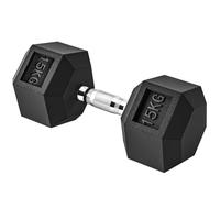 HOMCOM 12.5KG/15KG/17.5KG/20KG/2x15KG/2x17.5KG/2x12.5kg/2x20kg Rubber Hex Dumbbell Portable Hand Weights Dumbbell for Home Gym Workout Fitness