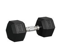 HOMCOM 12.5KG Single Rubber Hex Dumbbell Portable Hand Weights