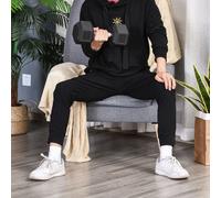 HOMCOM 12.5KG Single Rubber Hex Dumbbell Portable Hand Weights for Home Gym in Black | Size: Standard HOMCOM Black Standard