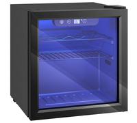 HOMCOM 12 Bottle Wine Cooler, 36 Litre Capacity, 4-16°C Under Counter Drinks Beer Wine Fridge with Glass Door, LED Light, Black