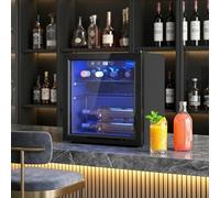 HOMCOM 12 Bottle Wine Cooler, 4-16°C Under Counter Drinks Beer Wine Fridge, Black