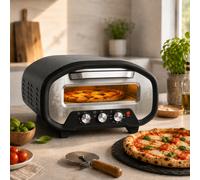 HOMCOM 12 Inch Electric Countertop Pizza Maker with 3 Knob Control, 2200W