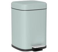 HOMCOM 12 Litre Pedal Bin, Fingerprint Proof Kitchen Rubbish Bin with Soft-close Lid, Foot Pedal and Removable Inner Bucket for Recycling and Waste, Light Green