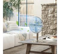 HOMCOM 12" Metal Desk Fan with 3 Speed Settings, Wide-Angled Oscillation, Silver