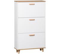 HOMCOM 12 Pair Slim Shoe Storage Cabinet w/ 3 Flip Drawers for Entryway Hallway