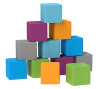 HOMCOM 12 PCs Soft Play Blocks, Soft Foam Toy, Building and Stacking Blocks for Kids, Multi-colour