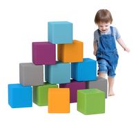 HOMCOM 12 PCs Soft Play Blocks Soft Foam Toy Multi-colour HOMCOM Multicolor