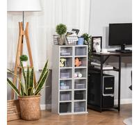 Homcom 12-Shelf Tall Media Storage Unit - Grey