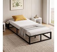Homcom 12 Slats Metal Platform Bed Frame With Storage Bag, Black