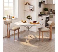 HOMCOM 120 cm Dining Table for 4, Industrial Kitchen Table with Steel Legs in White HOMCOM White 120 cm
