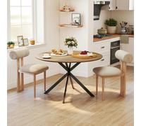 HOMCOM 120 cm Dining Table for 4, Industrial Kitchen Table with Steel Legs, Brown