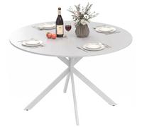HOMCOM 120 cm Dining Table for 4, Industrial Kitchen Table with Steel Legs in White HOMCOM White 120 cm