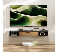 Homcom 120 Cm Floating Tv Unit With Storage Entertainment Media Console Grey In Dark Grey Dark Grey Small