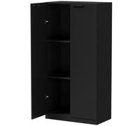 HOMCOM 120 cm Tall Storage Cabinet Cupboard, 3-Tier File Organiser Wooden Filing Cabinet, Black