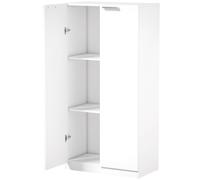 HOMCOM 3-Tier Wooden Storage Cabinet Cupboard Soft Close 120 cm Tall White HOMCOM White