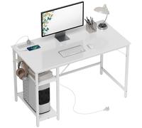 HOMCOM 120 x 60 cm Home Office Desk Reversible Study Table for Bedroom White - White