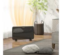 HOMCOM 1200W Quiet Electric Convector Heater with LED Display, Black (820-352V70BK) - Wall or Floor Mount, 5-35C, Remote, Timer