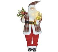 HOMCOM 120cm Animated Santa Claus Figure, with Sound and Lights - Red/Green