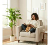 HOMCOM 120cm Artificial Dracaena Tree with Bendable Trunks for Home Decor - 60L x 40W x 120H cm - 1 - PEVA, Plastic, Cement, PP