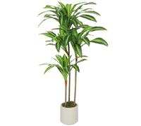 HOMCOM 120cm Artificial Dracaena Tree with Bendable Trunks - Green