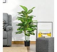 HOMCOM 120cm Artificial Evergreen Tree Fake Plant in Pot Indoor Decor - Green