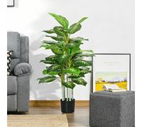 HOMCOM 120cm Artificial Evergreen Tree Fake Plant in Pot Indoor Decor