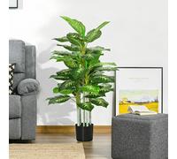HOMCOM Artificial Evergreen Tree Fake Plant in Pot Indoor Outdoor Decor, Green