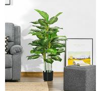 Homcom 120Cm Artificial Evergreen Tree Fake Plant In Pot Indoor Decor Green One Size
