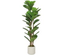HOMCOM 120cm Artificial Fiddle Leaf Fig Tree - Green