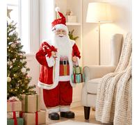 HOMCOM 120cm Christmas Singing Dancing Santa Claus with Gift and Candy Cane