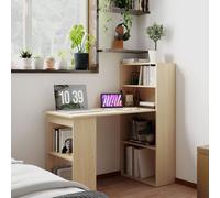 HOMCOM 120cm Computer Desk Bookshelf Writing Table Workstation 6 Shelves