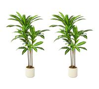HOMCOM 120cm Lifelike Fake Tree, Artificial Dracaena Tree with Bendable Trunks, Green