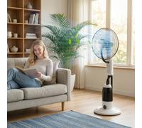 Homcom 120Cm Pedestal Fan With Water Mist Spray Standing Fan, 2.8L Tank, White White