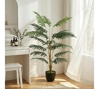 HOMCOM 120cm Tall Artificial Fern Topiary Tree in Cement Pot, Green - 120
