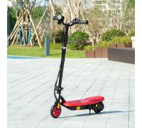 HOMCOM 120W E-Scooter Folding Electric Scooter with 12km/h Maximum Speed, Three Mode LED Headlight, Adjustable Height, Warning Bell, for Ages 7-14 Years - Red Red