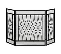 HOMCOM 126cm 3-Panel Metal Folding Fireplace Screen Heat Protective Guard