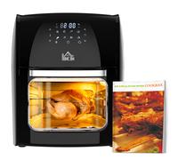 HOMCOM 12L Air Fryer Oven 8 Preset Modes Rapid Air Circulation 1800W Black