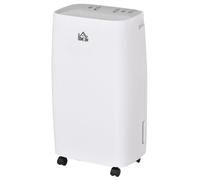 HOMCOM 12L/Day Dehumidifier with Continuous Drainage, 2.5L Water Tank, 24H Timer, Humidity Display, for Home Damp, Condensation, Mould and Laundry Drying, White