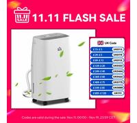 HOMCOM 12L/Day 2500ml Dehumidifier for Home with 24H Timer and 2 Speed Modes WHITE