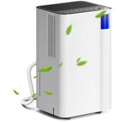 HOMCOM 12L/Day Dehumidifier, Low Noise Level, Continuous Drainage, 2L Tank